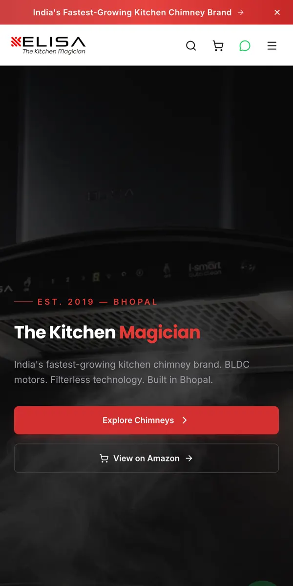 Elisa India website on a phone