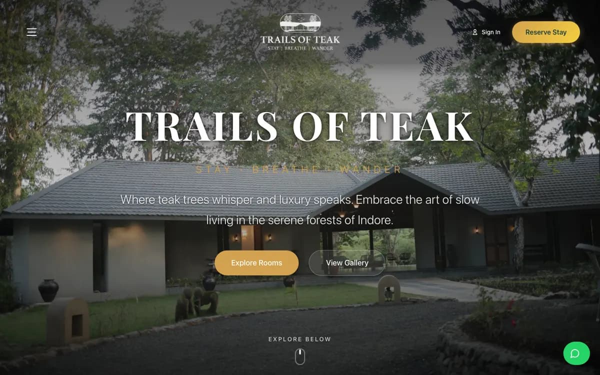 Trails of Teak website